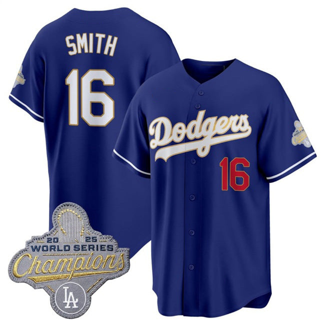 Los Angeles Dodgers #16 Will Smith Royal Tomch 2026 Alternate Gold Collection Stadium Stitched Jersey