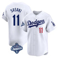 Los Angeles Dodgers #11 Roki Sasaki Player White Tomch World Series Meet Limited Home Stitched Jerseys
