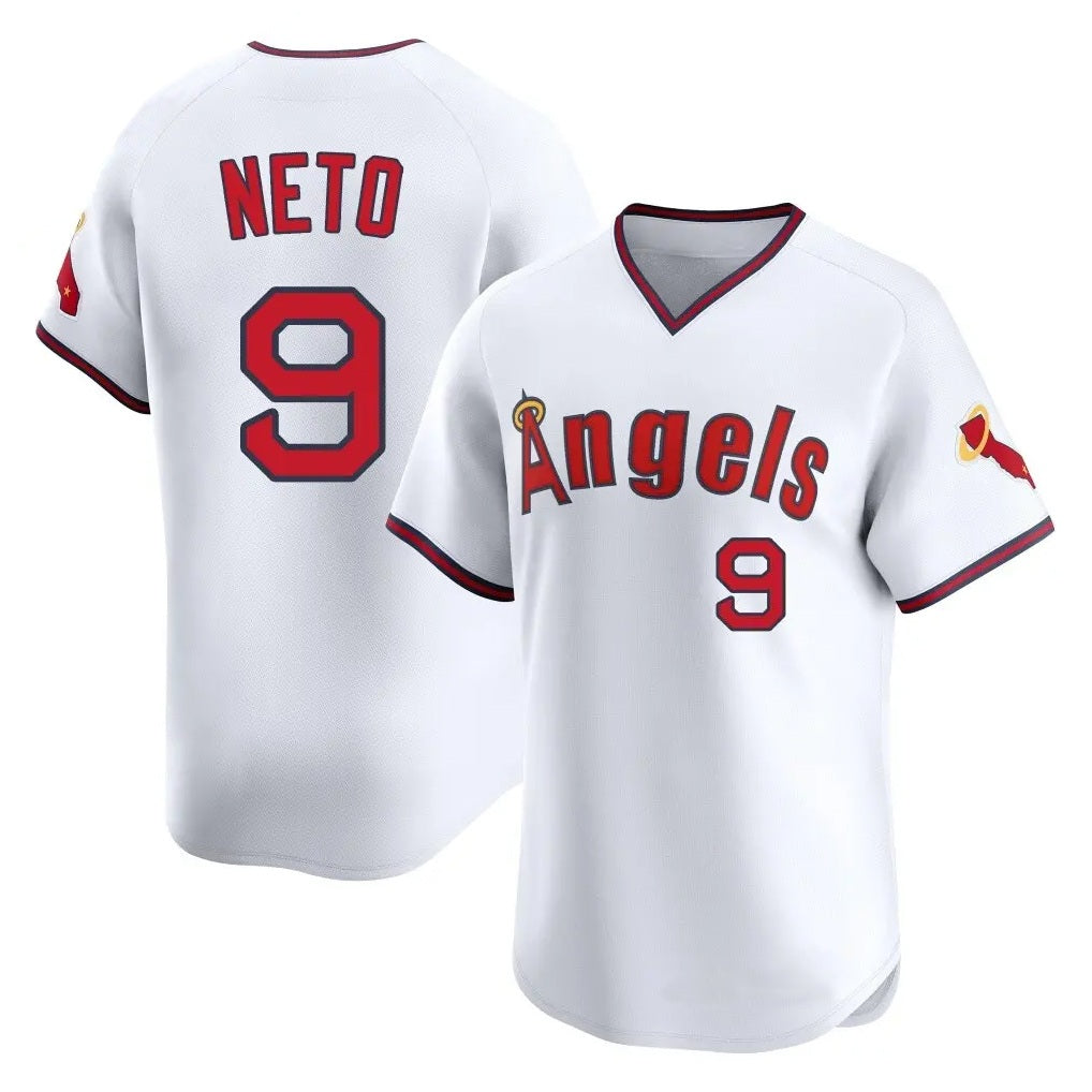 Los Angeles Angels #9 Zach Neto Player White Tomch T-shirt Home Limited Stitched Jerseys