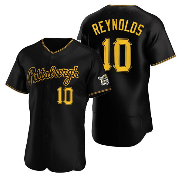 Pittsburgh Pirates #10 Bryan Reynolds Black Tomch Alternate 2nd Pittsburgh Flex Base Jersey