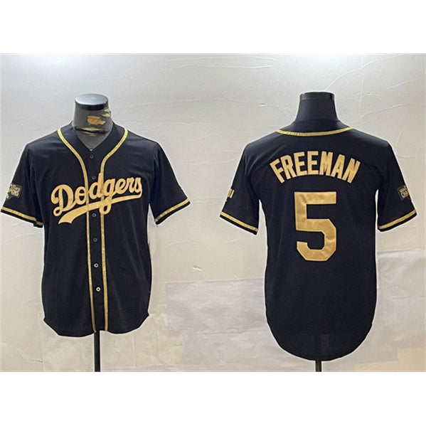 Los Angeles Dodgers #5 Freddie Freeman Black Gold Thaam 2024 World Series Champions Limited Stitched Jersey