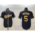 Los Angeles Dodgers #5 Freddie Freeman Black Gold Thaam 2024 World Series Champions Limited Stitched Jersey