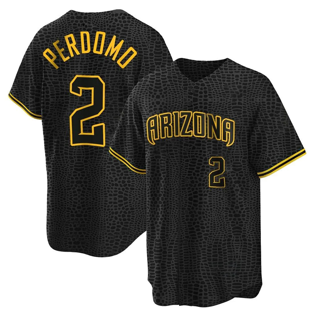 Arizona Diamondbacks #2 Geraldo Perdomo Player Black Tomch Snake Skin City Home Game Stitched Jerseys