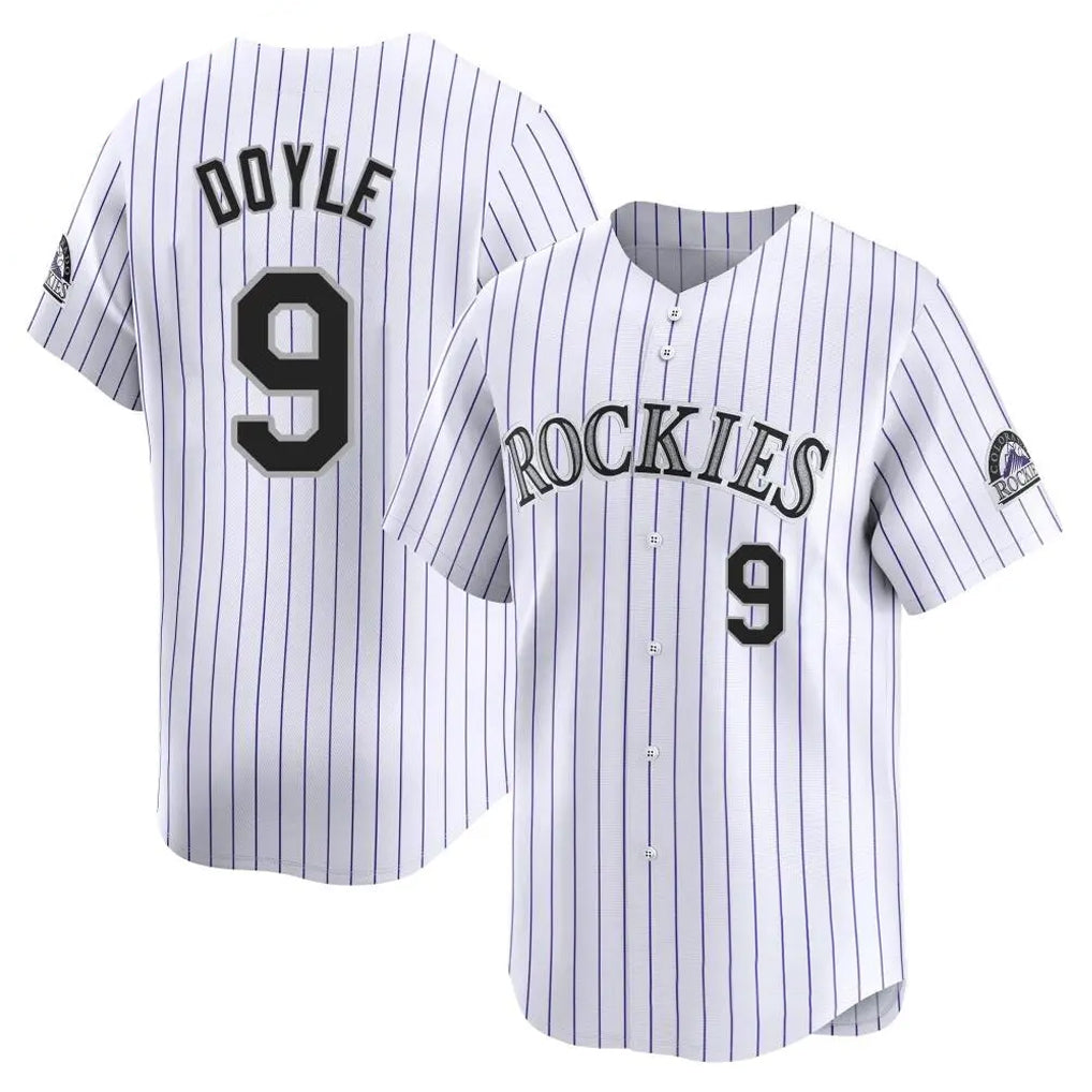 Colorado Rockies #9 Brenton Doyle Player White Tomch Limited Home Stitched Jerseys