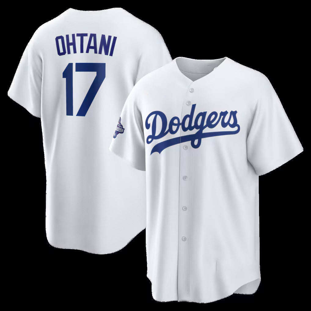Los Angeles Dodgers #17 Shohei Ohtani White Thaam 2025 World Series Champions Home Replica Jersey