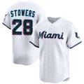 Miami Marlins #28 Kyle Stowers White Tomch 2024 Home Limited Stitched Jersey