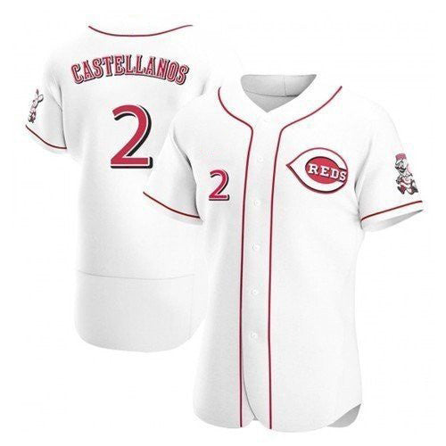 Cincinnati Reds #2 Nick Castellanos White Tomch 2021 Home Player Jersey