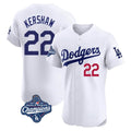Los Angeles Dodgers #22 Clayton Kershaw Player White Tomch World Series Meet Limited Elite Stitched Jerseys