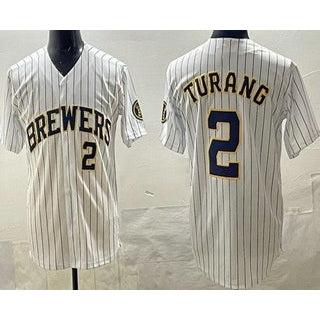 Milwaukee Brewers #2 Brice Turang White Tomch Limited Jersey