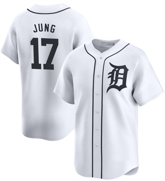 Detroit Tigers #17 Jace Jung White Tomch 2024 Home Limited Stitched Jersey