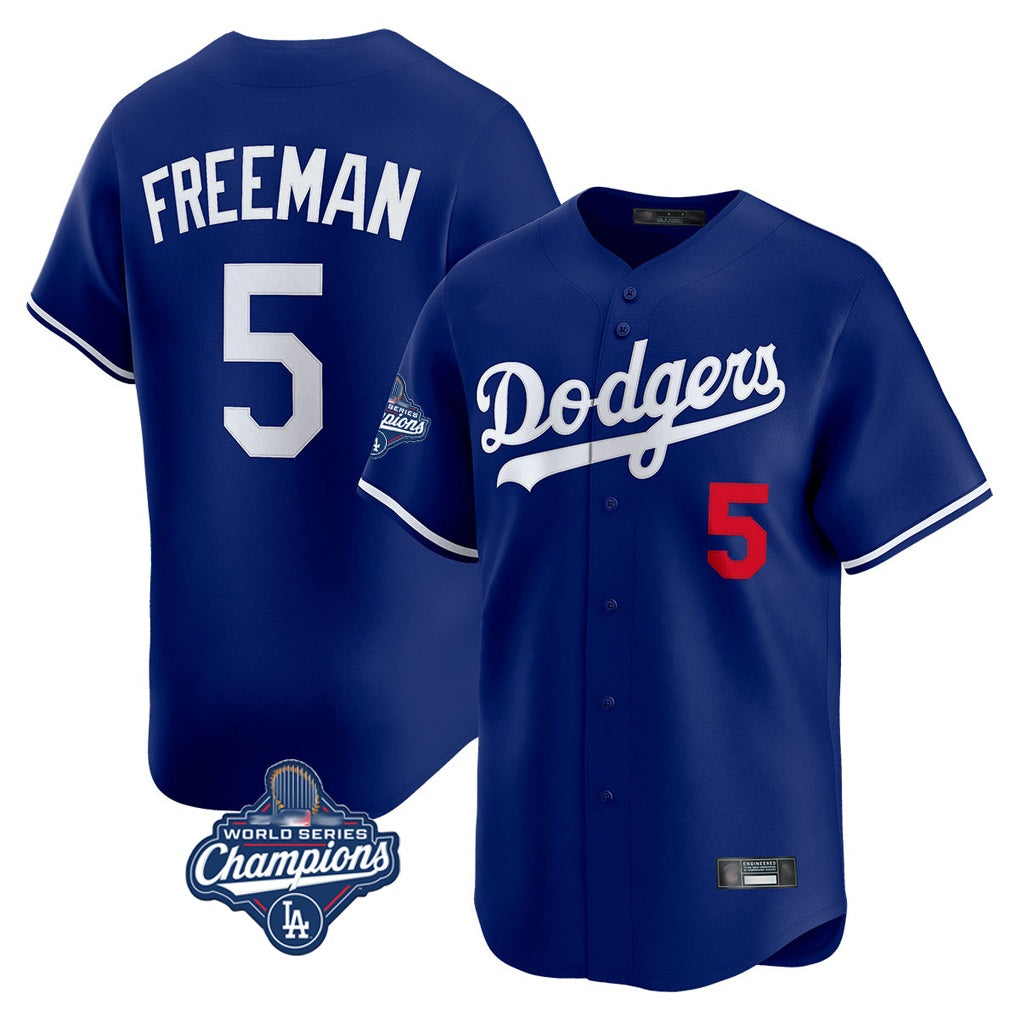 Los Angeles Dodgers #5 Freddie Freeman Player Royal Tomch World Series Meet Limited Home Stitched Jerseys