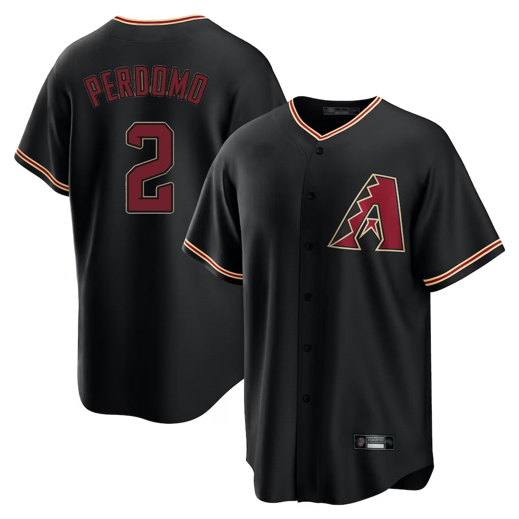 Arizona Diamondbacks #2 Geraldo Perdomo Player Black Tomch Limited Home Stitched Jerseys