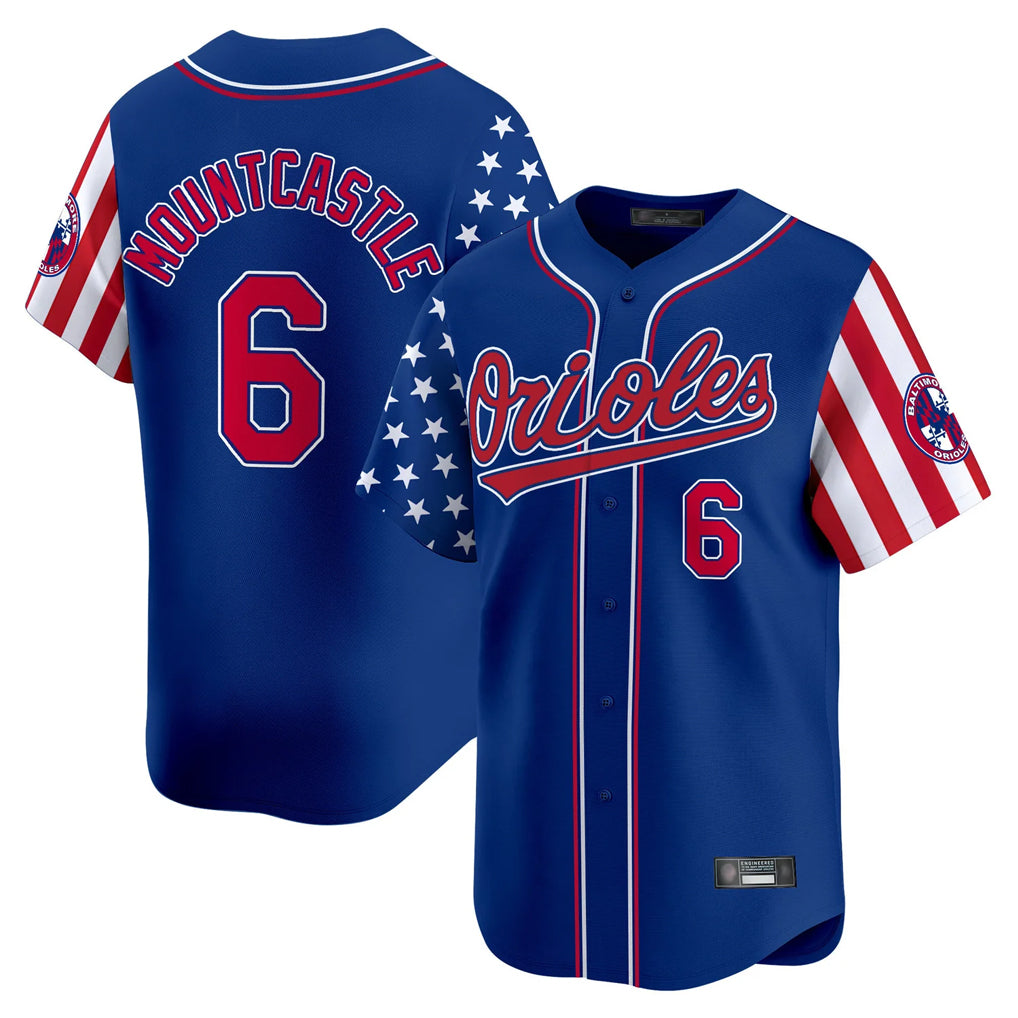 Baltimore Orioles #6 Ryan Mountcastle Player Royal Tomch Independence Day Vapor Premier Limited Home Game Stitched Jerseys