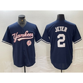 New York Yankees #2 Derek Jeter Navy Tomch With Patch Cool Base Stitched Jersey