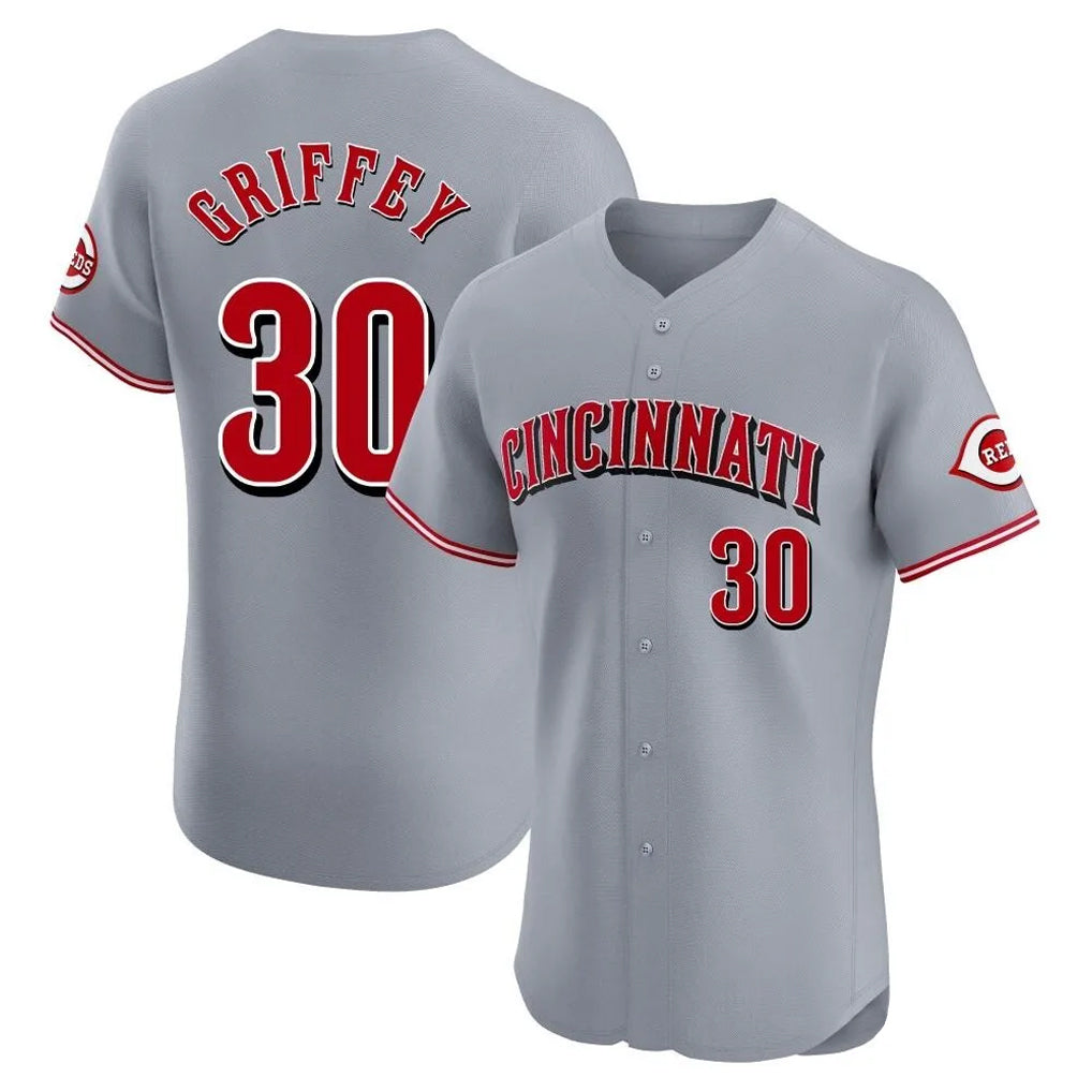 Cincinnati Reds #30 Ken Griffey Player Gray Tomch Limited Elite Home Stitched Jerseys