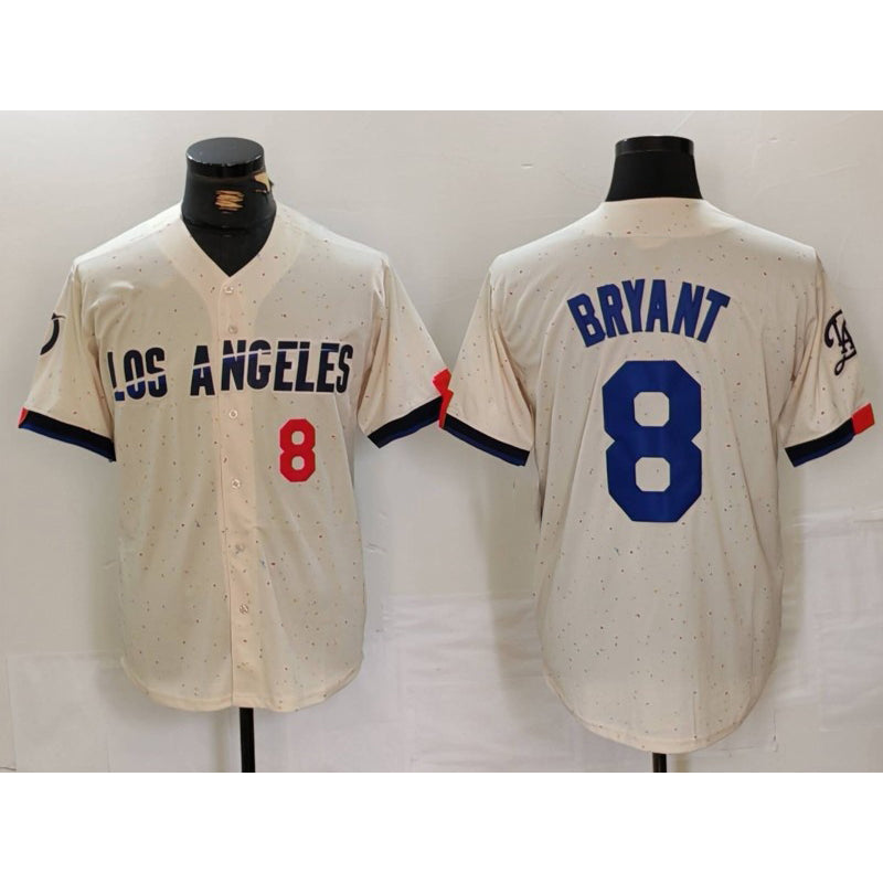 Los Angeles Dodgers #8 Kobe Bryant Number Cream Tomch 2024 City Connect Limited Stitched Jerseys