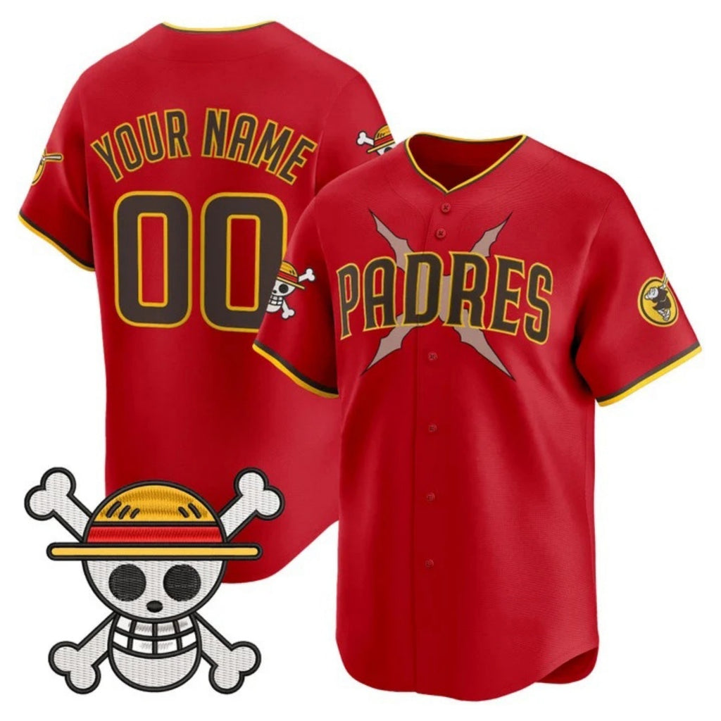 Custom San Diego Padres x One Piece Red Tomch Vapor Premier Limited Jersey - Stitched