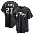 Houston Astros #27 Jose Altuve Black Thaam Lights Out Limited Stitched Jersey