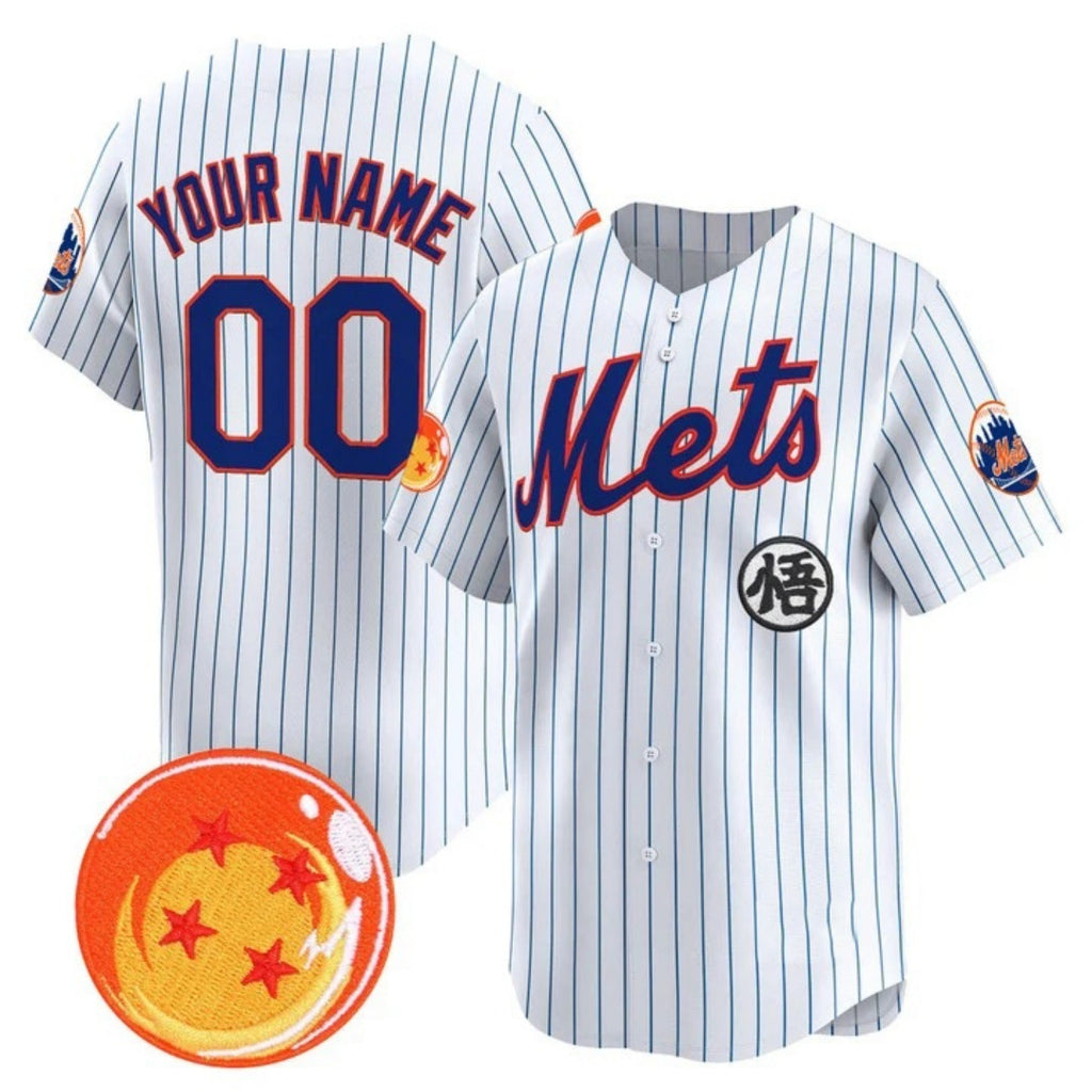 Custom New York Mets x Dragon Ball White Tomch Vapor Premier Limited Jersey - All Stitched