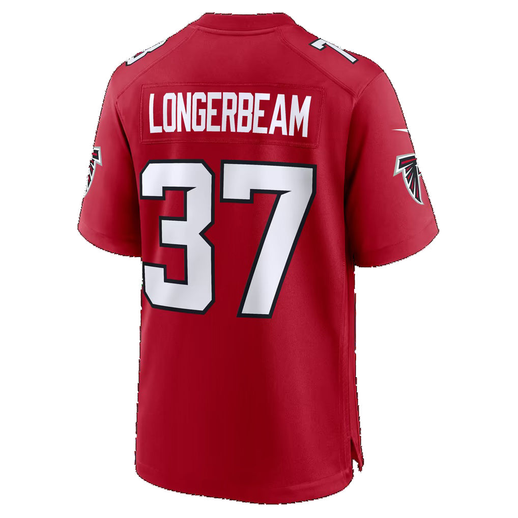 A.Falcons #37 Robert Longerbeam Red Tomch Team Game Jersey