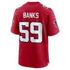 A.Falcons #59 Keshawn Banks Red Team Game Football jersey Tomch