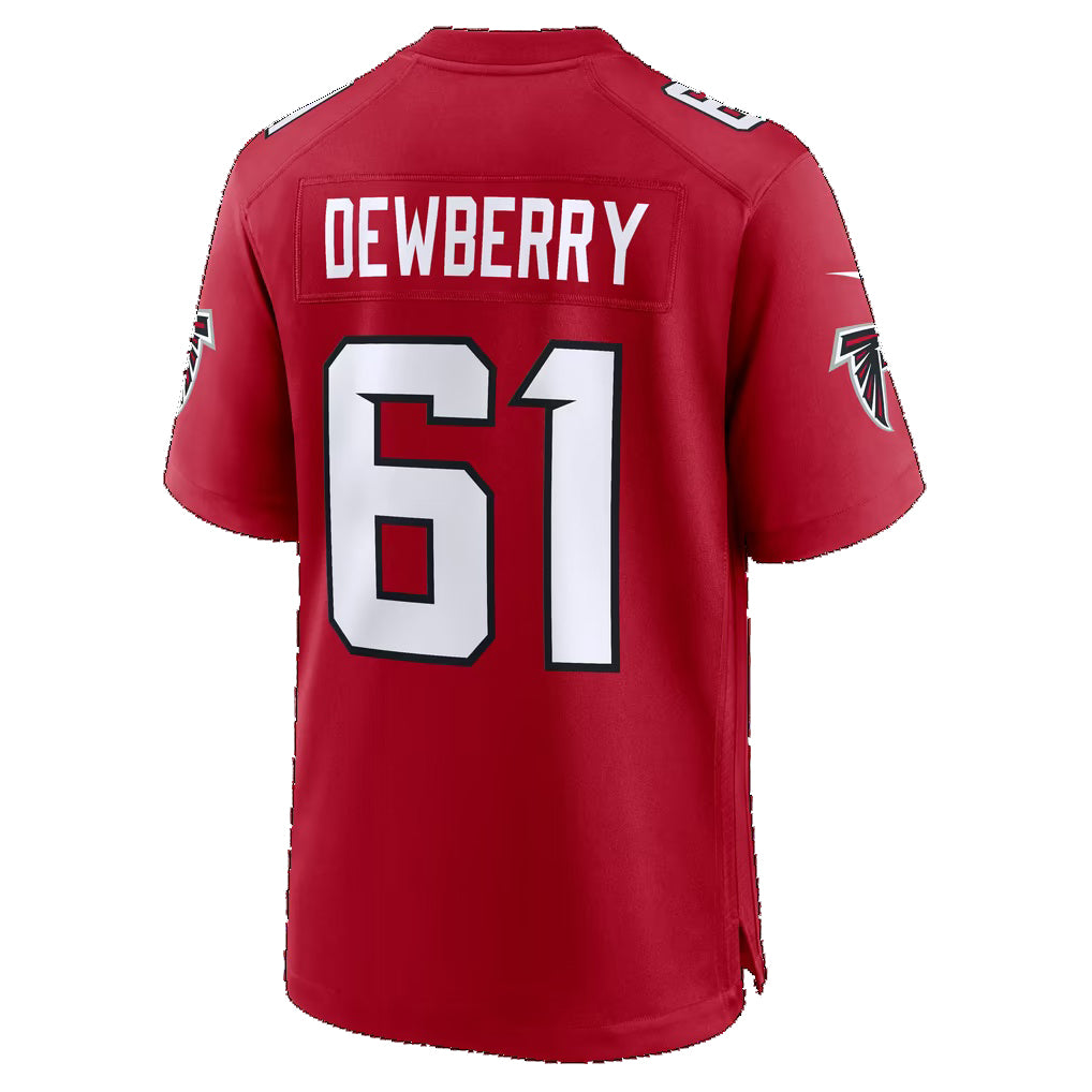 A.Falcons #61 Kam Dewberry Red Team Game Football jersey Tomch