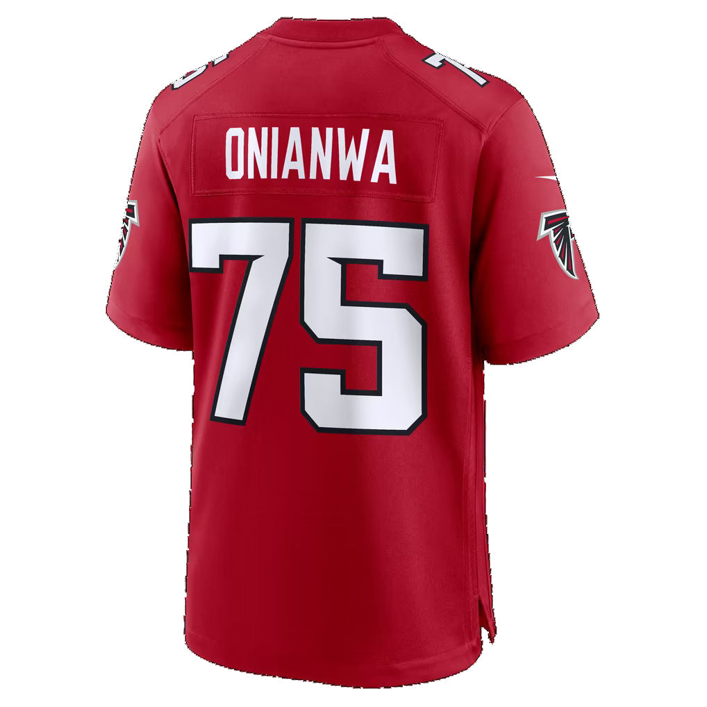 A.Falcons #75 Ethan Onianwa Red Team Game Football jersey Tomch