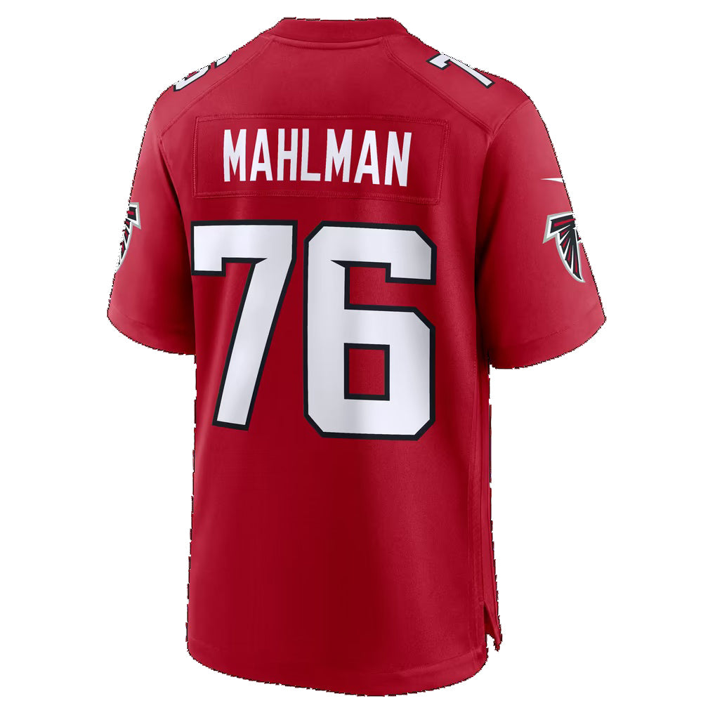 A.Falcons #76 Riley Mahlman Red Team Game Football jersey Tomch