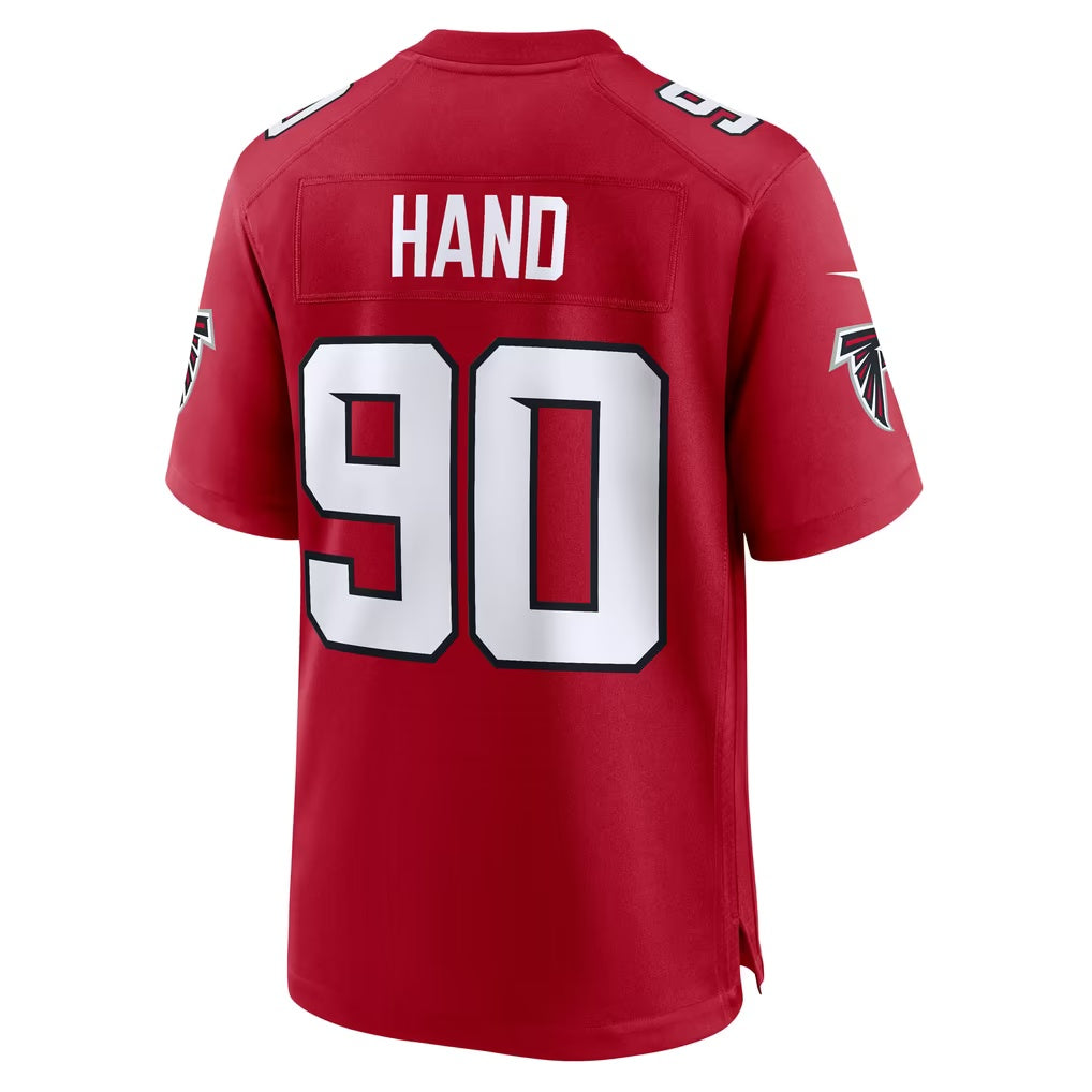 A.Falcons #90 Da'Shawn Hand Red Team Game Football jersey Tomch