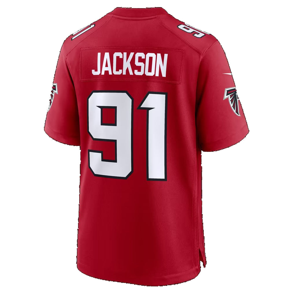 A.Falcons #91 Drake Jackson Red Tomch Team Game Jersey