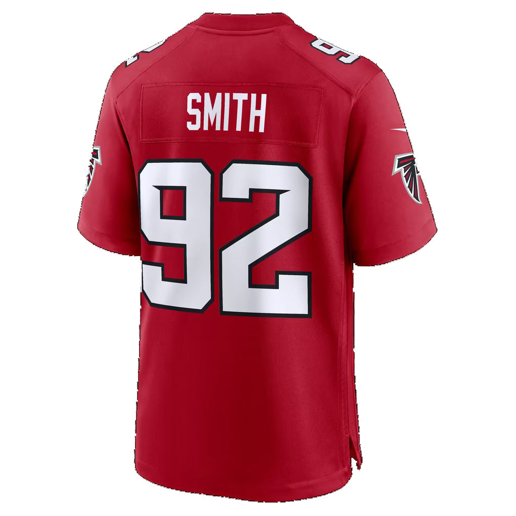 A.Falcons #92 Maason Smith Red Team Game Football jersey Tomch