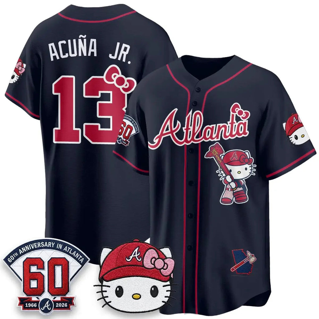Atlanta Braves #13 Ronald Acu?a Jr. Navy Tomch Meow KT 2026 Vapor Limited All Stitched Jersey