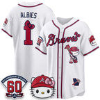 Atlanta Braves #1 Ozzie Albies White Tomch Meow KT 2026 Vapor Limited All Stitched Jersey
