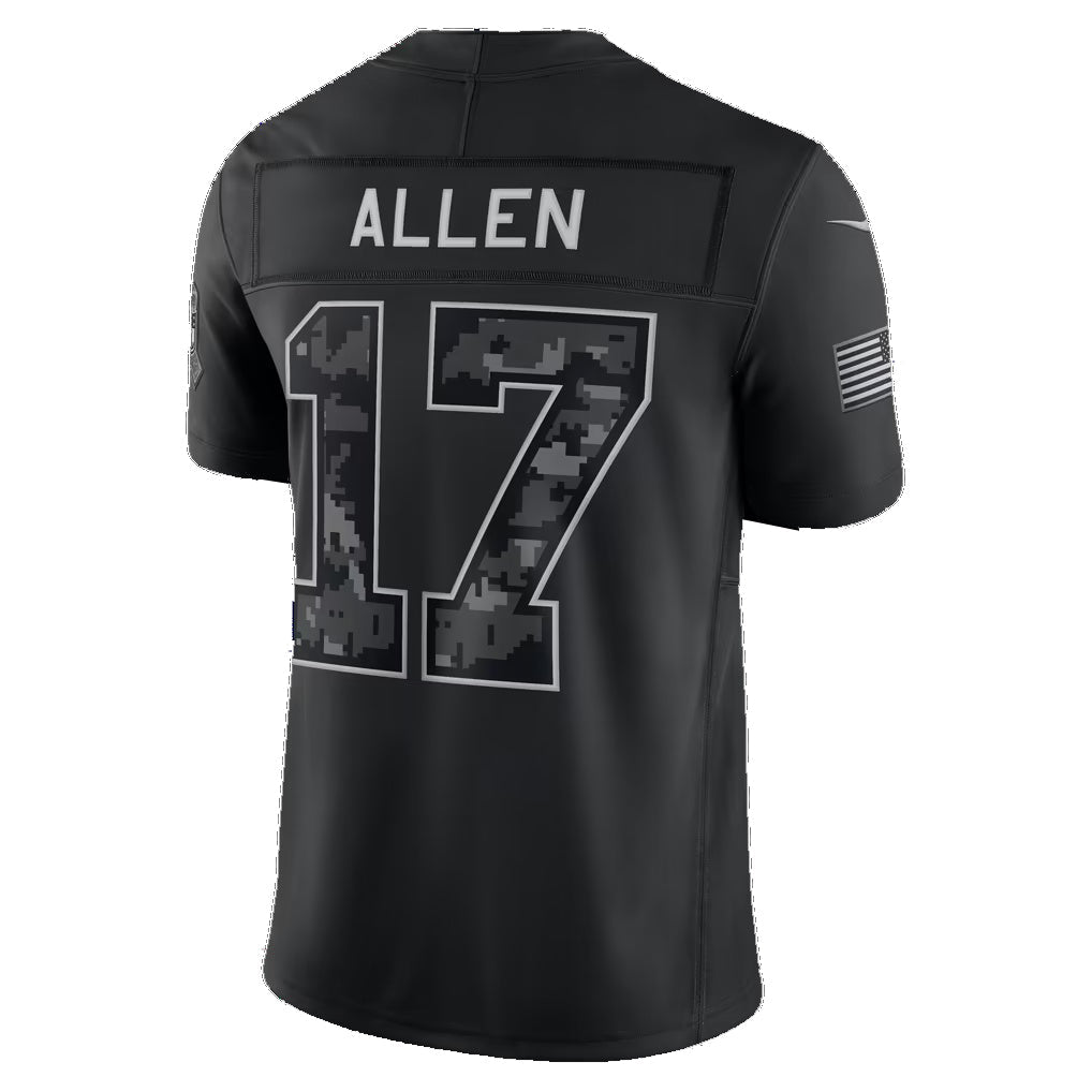 B.Bills #17 Josh Allen Black 2026 Salute to Service Stitched Limited Football jersey Tomch