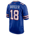 B.Bills #18 Trent Sherfield Sr. Royal Team Game Football jersey Tomch