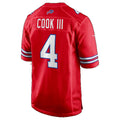 B.Bills #4 James Cook III Red Alternate Game Football jersey Tomch