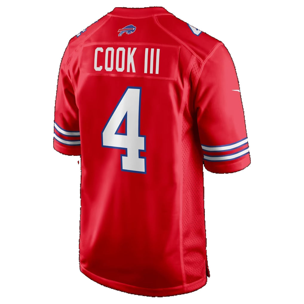 B.Bills #4 James Cook III Red Alternate Game Football jersey Tomch