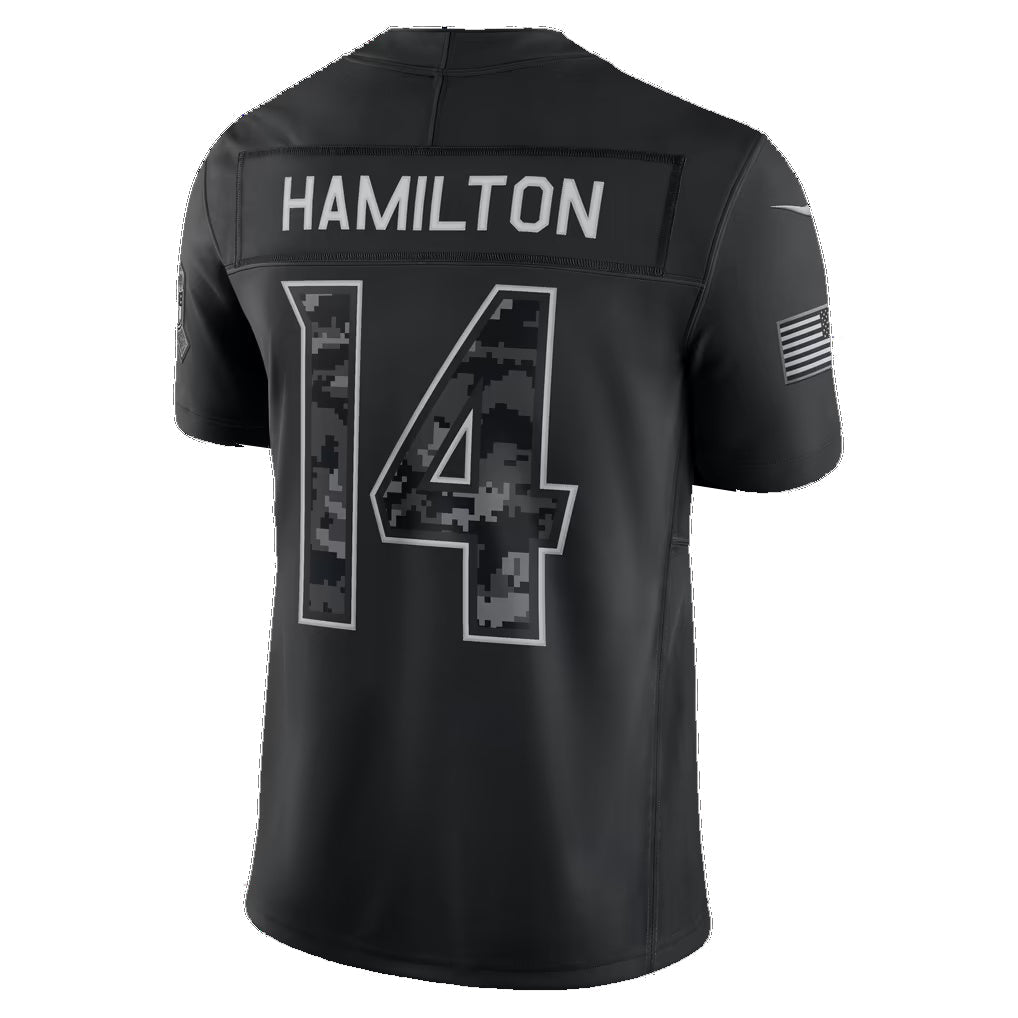 B.Ravens #14 Kyle Hamilton Black 2026 Salute to Service Stitched Limited Football jersey Tomch