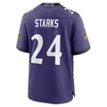 B.Ravens #24 Malaki Starks Purple Team Game Football jersey Tomch