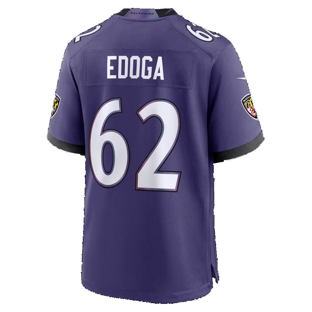 B.Ravens #62 Chuma Edoga Purple Tomch Team Game Jersey