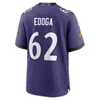 B.Ravens #62 Chuma Edoga Purple Tomch Team Game Jersey