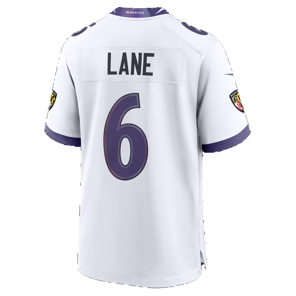 B.Ravens #6 Ja'Kobi Lane White Tomch Game Jersey