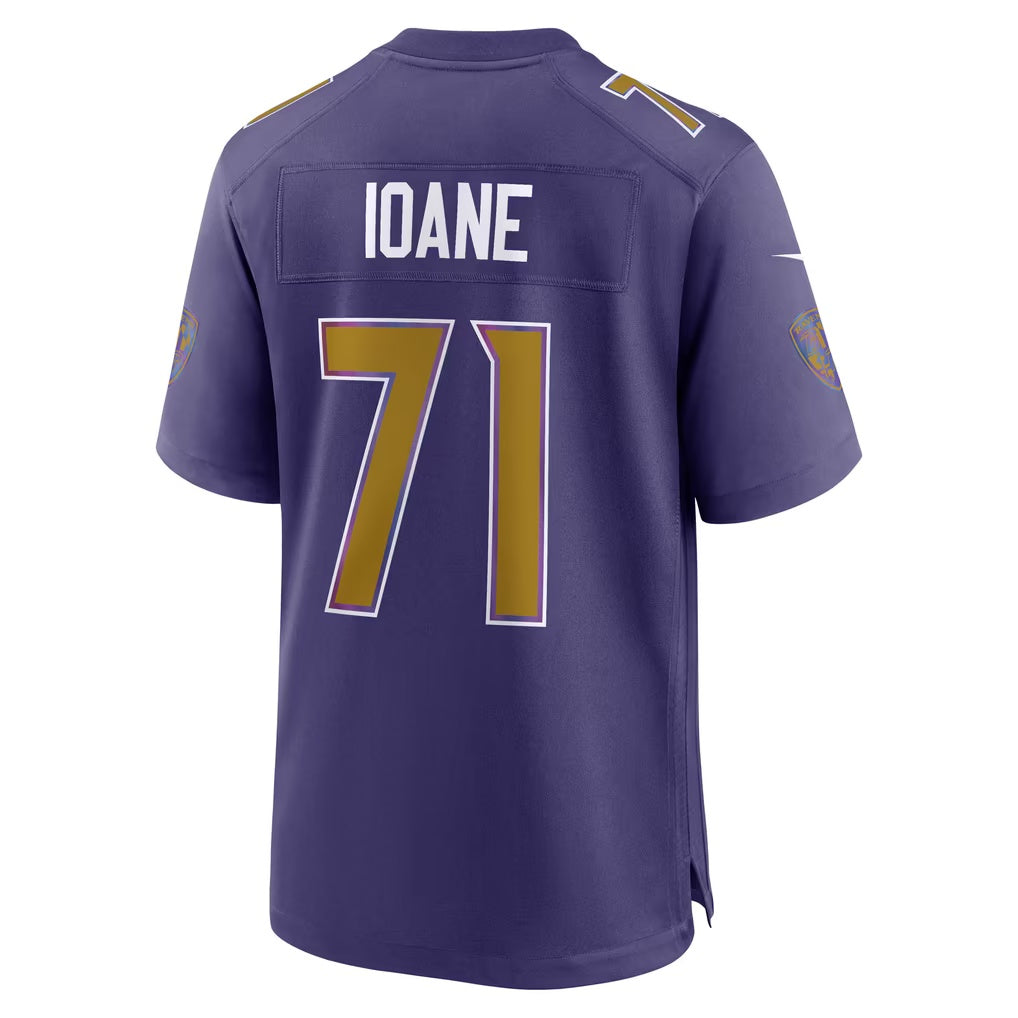 B.Ravens #71 Olaivavega Ioane Purple Tomch Alternate Game Jersey