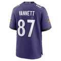 B.Ravens #87 Nick Vannett Purple Tomch Game Player Jersey
