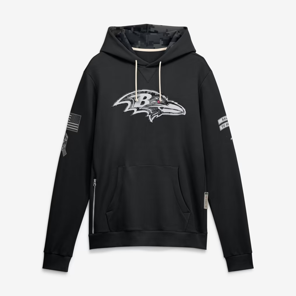 B.Ravens 2026 Salute To Service Club Pullover Hoodie Cheap sale Birthday and Christmas gifts Stitched American Jersey TOMCH