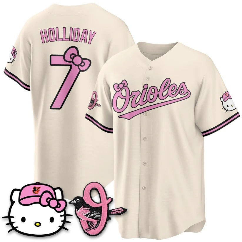 Baltimore Orioles #7 Jackson Holliday Cream Tomch Meow KT Vapor Premier Limited Stitched Jersey