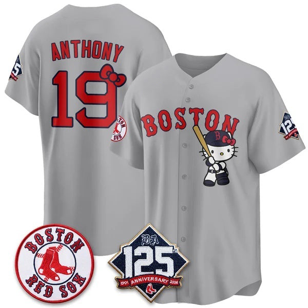 Boston Red Sox #19 Roman Anthony Gray Tomch Meow KT Vapor Limited Stitched Jersey