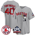 Boston Red Sox #40 Willson Contreras Gray Tomch Meow KT Vapor Limited Stitched Jersey