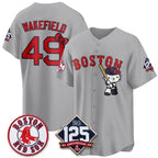 Boston Red Sox #49 Tim Wakefield Gray Tomch Meow KT Vapor Limited Stitched Jersey