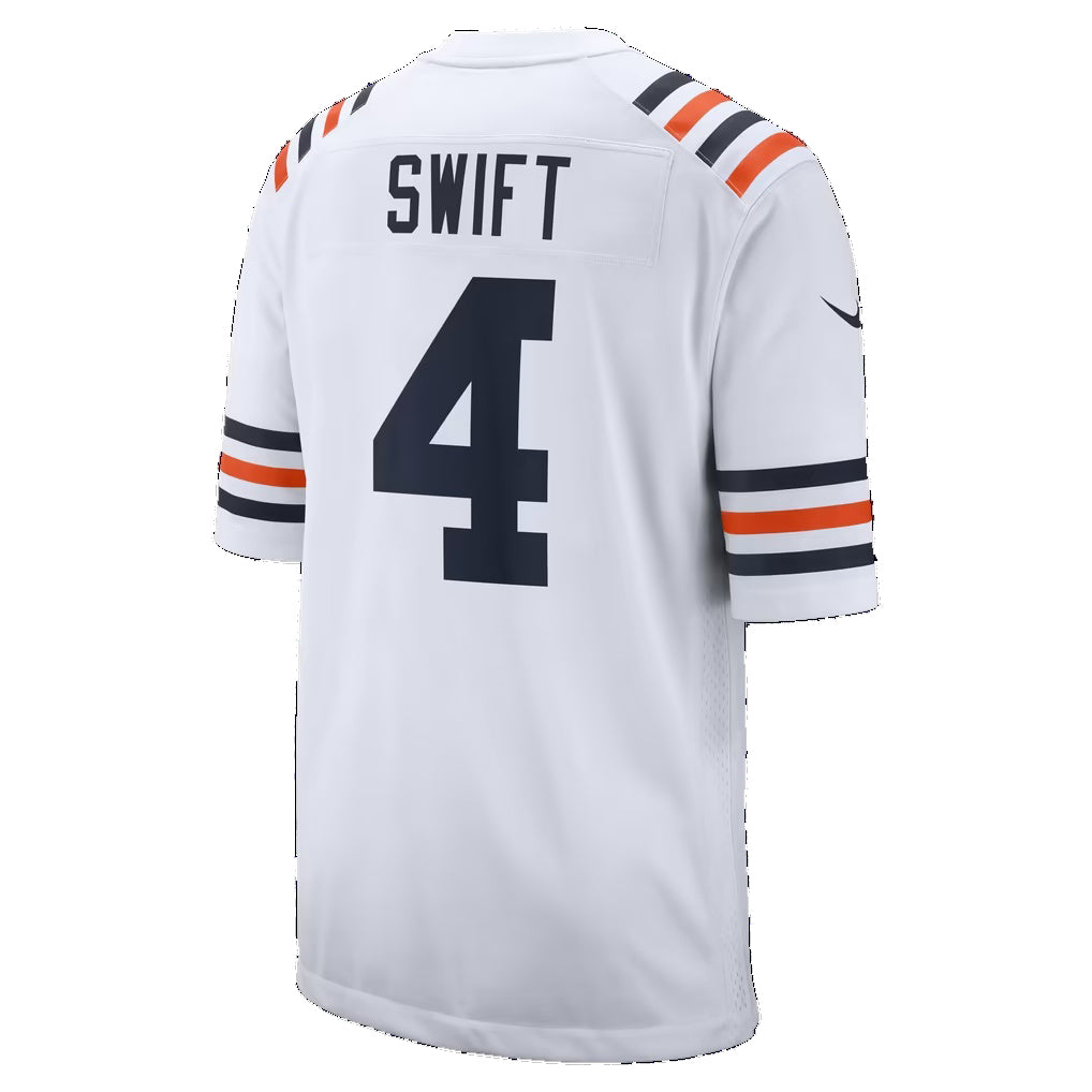 C.Bears #4 D'Andre Swift White Alternate Game Football jersey Tomch